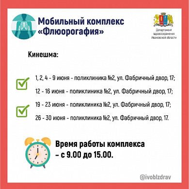 Выездной флюорограф посетит в июне четыре района Ивановской области
